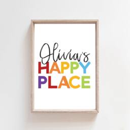 Set Of 3 Rainbow Prints, Wall Art, Girls Nursery Boys Happy Place, Bedroom Prints - thumbnail 2