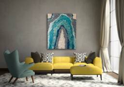 Silver & Turquoise Goede Art Canvas - thumbnail 1