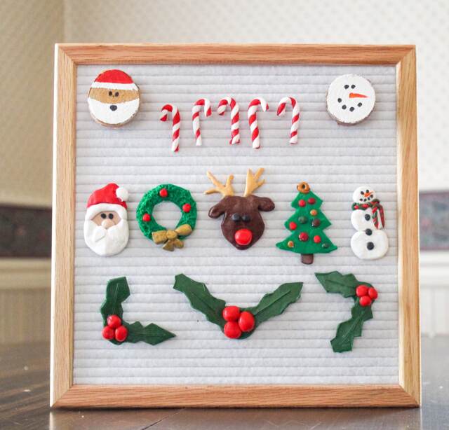 Handmade Clay Christmas Letterboard Ornaments, Holiday Decor - image 1