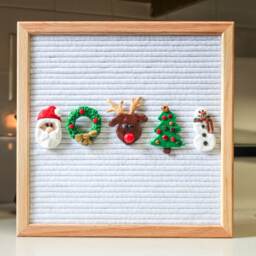 Handmade Clay Christmas Letterboard Ornaments, Holiday Decor - thumbnail 3