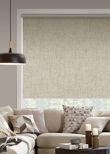 Lino - Extra Textured With Natural Linen in Two Colors Custom Made Opaque Shading Window - Nat12 Roller Blind For All Sizes - image 1