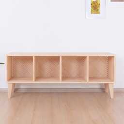 Record Player Stand, Low Media Console, Vinyl Credenza - Episk - thumbnail 2