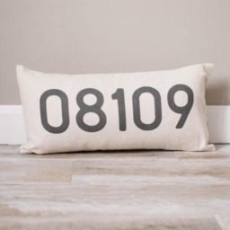 Personalized Zip Code Pillow - Dorm Decor Monogrammed Gift Rustic Home Farmhouse - thumbnail 1