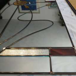 Charles Rennie Mackintosh Stained Glass Mirror in Gold - thumbnail 4