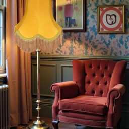 Traditional Gold Fabric Lampshade Handmade For Table & Floor Standard Lamp Bases, Wall Light Fixtures, Ceiling Fittings - thumbnail 2