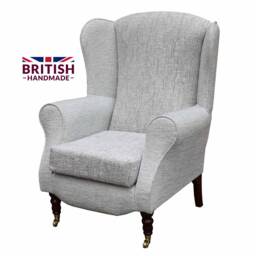 Floral Wingback Armchair Handmade Upholstered Fireside Accent Chair - thumbnail 1