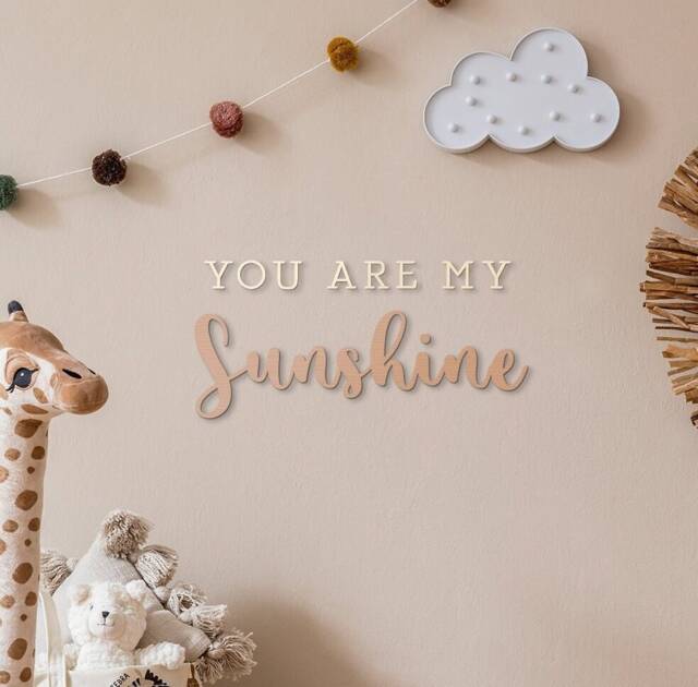 You Are My Sunshine Wooden Sign - For Nursery Wall Decor Art Baby Room - image 1