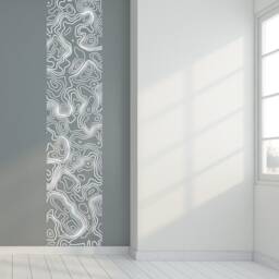Sale Topography Map Wall Decal Abstract Contour Line Pattern - thumbnail 3