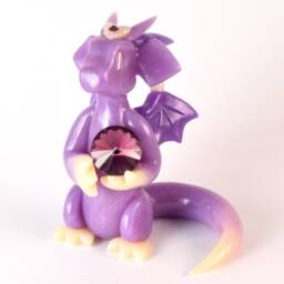 Amethyst Birthstone Dragon Figurine February Birthstone, Swarovski Crystal Gem - thumbnail 2