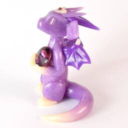 Amethyst Birthstone Dragon Figurine February Birthstone, Swarovski Crystal Gem - thumbnail 3