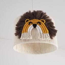Lion Lampshade Boho Macrame Safari Nursery Light - thumbnail 2