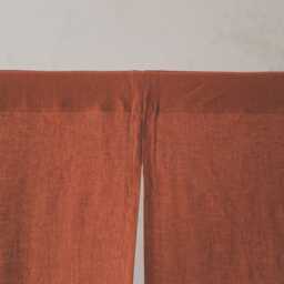 Burnt Orange Linen Noren Curtain, Handcrafted Japanese Room Divider, Vibrant Eco-Friendly Decor, Stylish Doorway Hanging - thumbnail 2