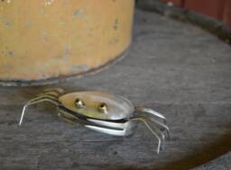Spoon Crab Silverware Sculpture Vintage Silver Plated Metal Handmade - Victor Fritch - thumbnail 1