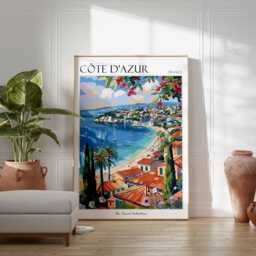C??te D'azur Travel Poster French Riviera Wall Art - thumbnail 2