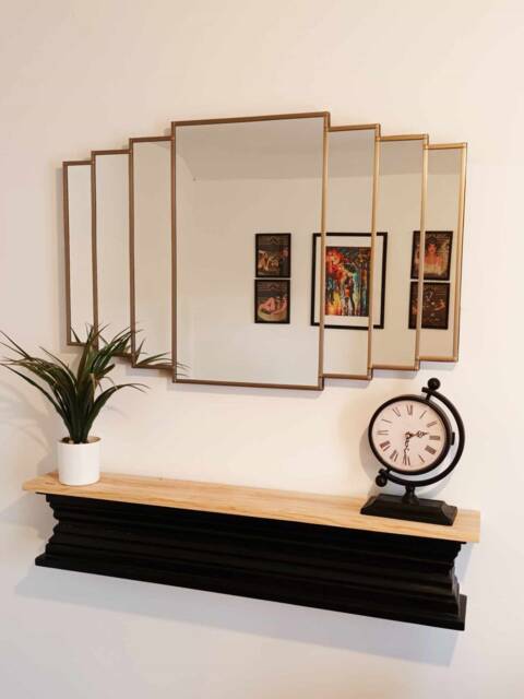 Large Modern Rectangle Over Mantle Art Deco Wall Mirror - image 1