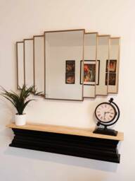 Large Modern Rectangle Over Mantle Art Deco Wall Mirror
