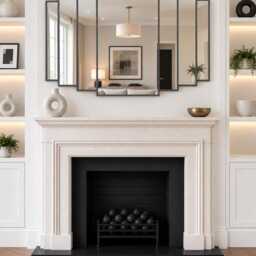 Large Modern Rectangle Over Mantle Art Deco Wall Mirror - thumbnail 3