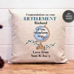 Retirement Gift Personalised Cushion Retired Gift For Him Dad Grandad Colleague Leaving - thumbnail 3