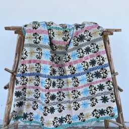 Luxury Vintage Suzani Kantha Quilt Handcrafted Cotton Sari Patchwork Reversible Boho Bedding Throw - thumbnail 4