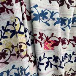 Luxury Vintage Suzani Kantha Quilt Handcrafted Cotton Sari Patchwork Reversible Boho Bedding Throw - thumbnail 2
