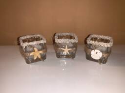 Beach Tea Light Holder Set, Florida Sand & Sea Decor - thumbnail 1
