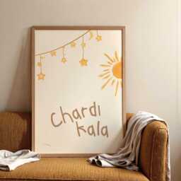 Chardi Kala Print - Sikh Nursery Wall Art South Asian Baby Room Decor Playroom Poster - thumbnail 2
