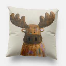 Bruce The Moose Nursery Cushion Cover - Woodland Theme Scandi For Childrens Bedrooms & Nurseries - thumbnail 1