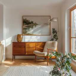 Forest Lake Poster, Green Landscape Wall Art, Water Reflection Print - thumbnail 2