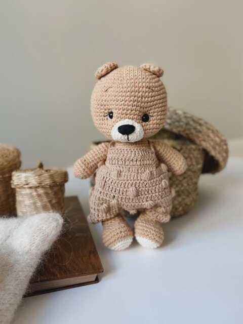 Crochet Teddy Bear Toy, Amigurumi Bear, Handmade Plush Baby Shower Gift, Nursery Decor, Cute Animal, Kids Gift - image 1