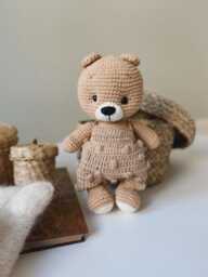 Crochet Teddy Bear Toy, Amigurumi Bear, Handmade Plush Baby Shower Gift, Nursery Decor, Cute Animal, Kids Gift - thumbnail 1