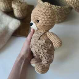 Crochet Teddy Bear Toy, Amigurumi Bear, Handmade Plush Baby Shower Gift, Nursery Decor, Cute Animal, Kids Gift - thumbnail 2