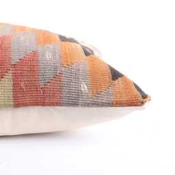 Handwoven Turkish Kilim Pillow Cover Boho Lumbar Cushion - 12x24 - thumbnail 4