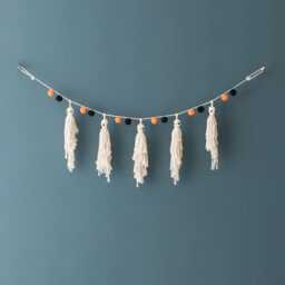 Halloween Decor, Macrame Scary Halloween, Garland, Dorm Boho Wall Art, Birthday Gift V76 - thumbnail 3
