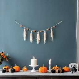 Halloween Decor, Macrame Scary Halloween, Garland, Dorm Boho Wall Art, Birthday Gift V76 - thumbnail 4