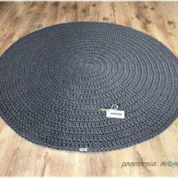 Handmade Crochet Round Rug Braided Cotton Scandinavian Style - thumbnail 3