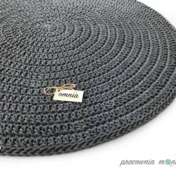 Handmade Crochet Round Rug Braided Cotton Scandinavian Style - thumbnail 2