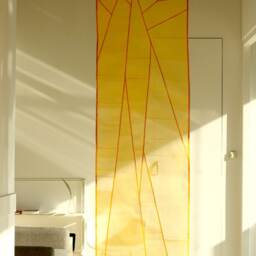 Pojagi Patchwork Curtain/ Divider Traditional Sheer Silk, Korean Authentic Skills, Customizable Size/Color/Pattern - thumbnail 3