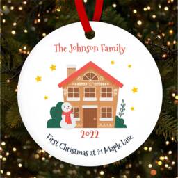 Family Name Gingerbread House Personalised Christmas Tree Ornament Decoration