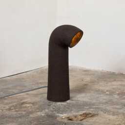 Handmade Ceramic Desk Lamp, Minimalist Light, Black Clay Contemporary Design, Unique Sculptural Lighting - thumbnail 3