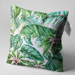 Cushion Cover With Green Tropical Palm Leaves - Double Sided Printing Throw Pillow On The Soft Chenille Fabric Multi Size Options - thumbnail 3