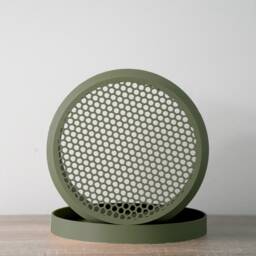 "Carolina Planter With Drainage & Saucer in Army Green, Lattice 3D-Printed Plant Pot, Small To Large Sizes 4"" 5"" 6"" 7"" 8" - thumbnail 4