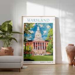 Maryland Poster, Travel Art Print, Usa State Wall Art, East Coast Gift, Home Decor - thumbnail 3