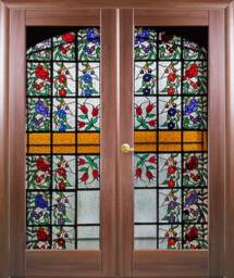 Door Wall Sticker Stained Glass Window With Flowers/Stained Film/ Decal Decals - thumbnail 1