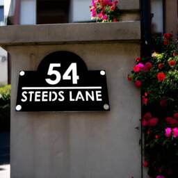 Rounded Top Rectangular House Name Sign - Many Colour & Style Options - Bespoke Signs Made - thumbnail 4