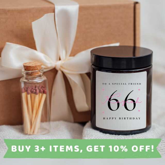 Friend 66Th Birthday Candle Gift Set Box Gifts Present Friends - image 1