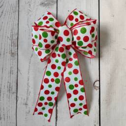 White Red Green Christmas Wreath Bow Decoration Holiday Bows Lantern Gift Xmas Monster - thumbnail 3