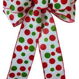 White Red Green Christmas Wreath Bow Decoration Holiday Bows Lantern Gift Xmas Monster - thumbnail 2