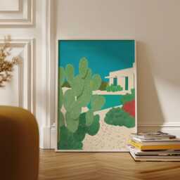 Cactus Garden Poster, Modern Landscape Print, Desert Wall Art - thumbnail 3