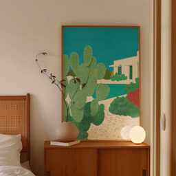 Cactus Garden Poster, Modern Landscape Print, Desert Wall Art - thumbnail 2