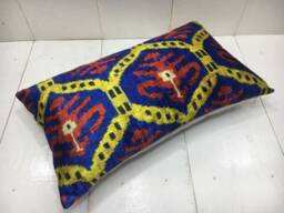 Ikat Silk Pillow Cover - 12x20 Handwoven Lumbar Cushion